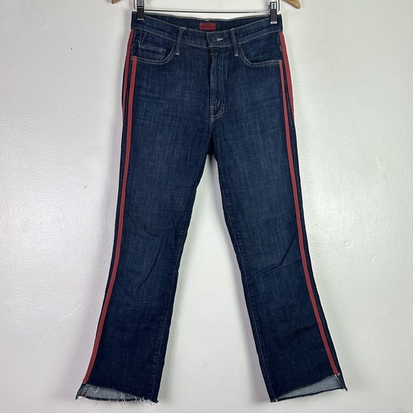 Mother Denim Women's Insider Crop Step Fray  Hem Jeans in Speed Racer Size 27 - Picture 1 of 16